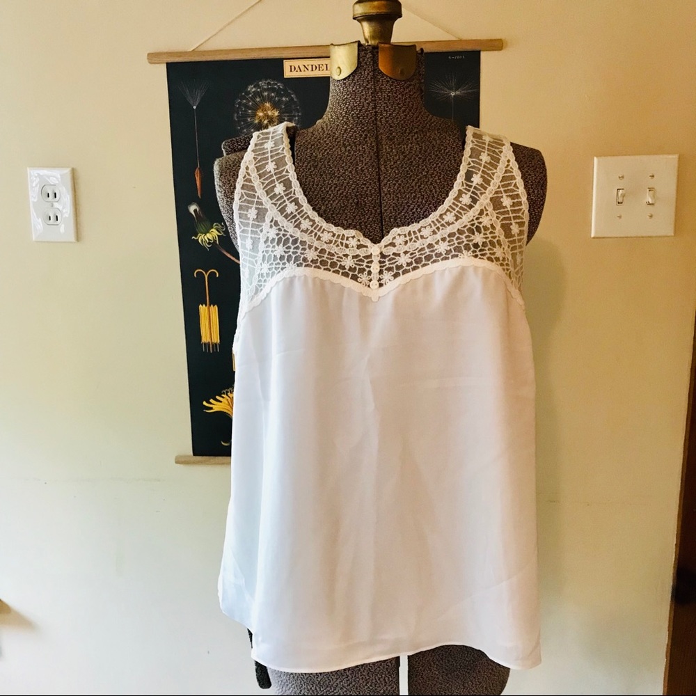 Pretty Lady White Tank Top. NWOT